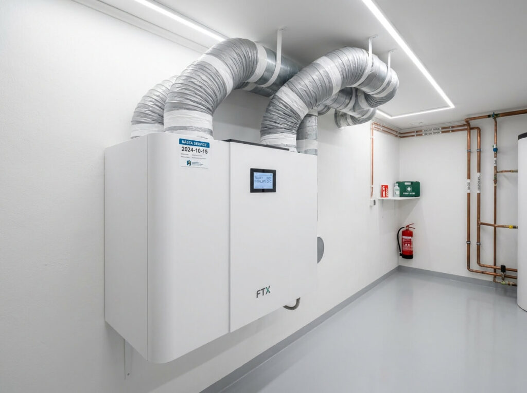 FTX-ventilation med värmeåtervinning i driftrum — energieffektiv lösning för BRF